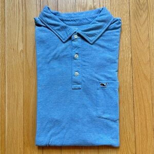 Vineyard Vines Men’s Short Sleeve Sleeve Polo Shirt Cotton Blend 2XL Light Blue